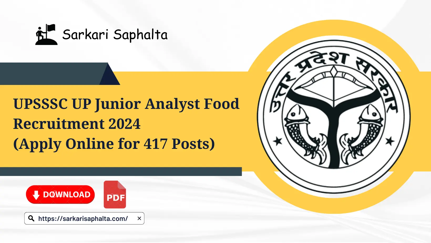 UPSSSC UP Junior Analyst Food Recruitment 2024