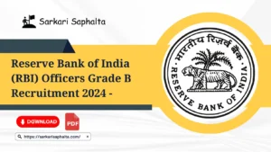 RBI vacancy for B grade officers