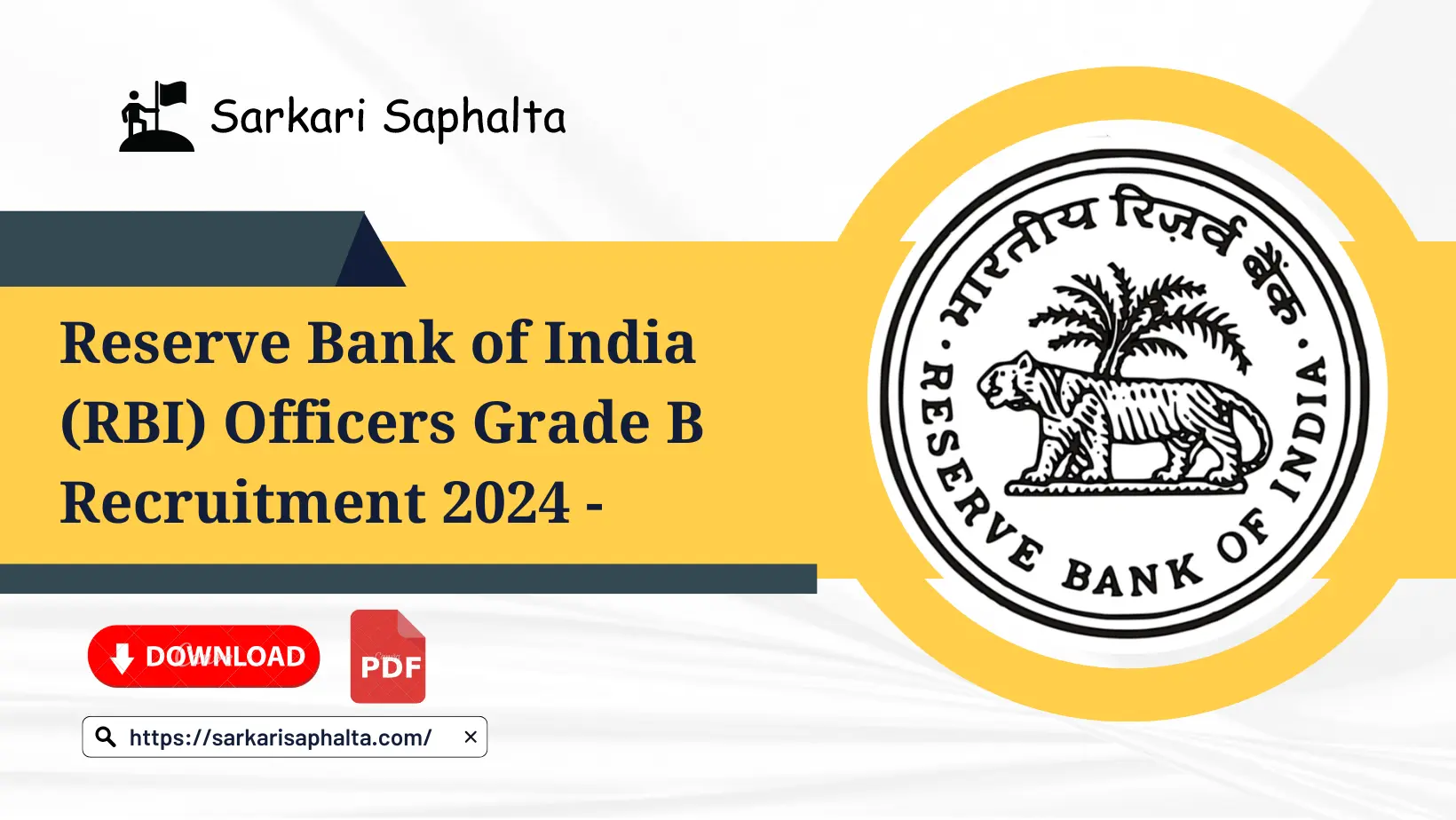 RBI vacancy for B grade officers
